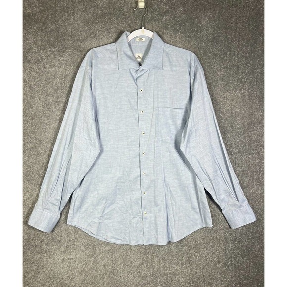 Peter Millar Weekender‎ Wash Long Sleeve Button Up Shirt Mens Large Blue Pocket - Picture 1 of 14
